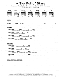 page one of A Sky Full Of Stars (Really Easy Guitar)