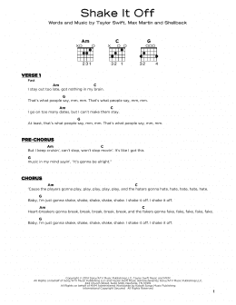 page one of Shake It Off (Really Easy Guitar)