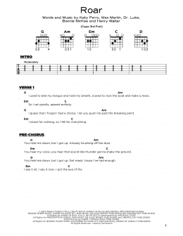 page one of Roar (Really Easy Guitar)