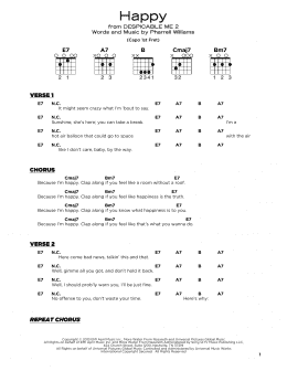 page one of Happy (Really Easy Guitar)