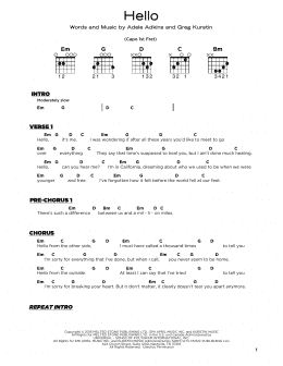 page one of Hello (Really Easy Guitar)