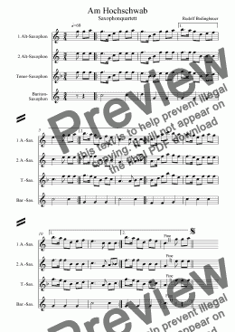 page one of Am Hochschwab/Am Trenchtling  Saxophonquartett
