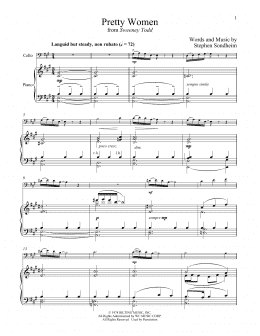 page one of Pretty Women (from Sweeney Todd) (Cello and Piano)