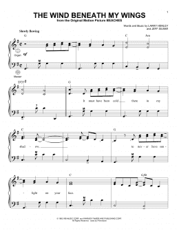 page one of The Wind Beneath My Wings (Accordion)