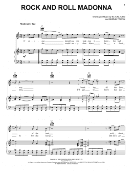 page one of Rock And Roll Madonna (from Rocketman) (Piano, Vocal & Guitar Chords (Right-Hand Melody))