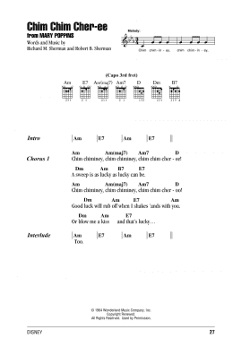 page one of Chim Chim Cher-ee (from Mary Poppins) (Guitar Chords/Lyrics)