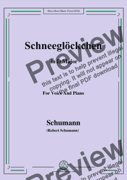 page one of Schumann-Schneeglöckchen,in D Major,Op.79,No.27,for Voice and Piano