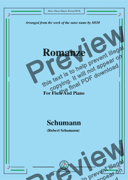 page one of Schumann-Romanze,for Flute and Piano