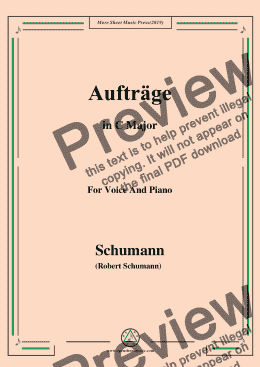 page one of Schumann-Aufträge,in C Major,for Voice and Piano