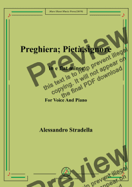 page one of Stradella-Preghiera; Pietà,signore in e flat minor,For Voice&Pno