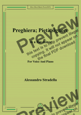 page one of Stradella-Preghiera; Pietà,signore in a flat minor,For Voice&Pno