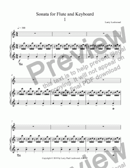 page one of Sonata for Flute and Keyboard