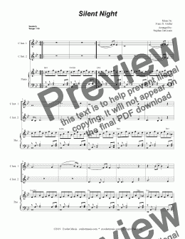 page one of Silent Night (Duet for C-Instruments)