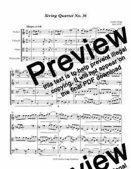 page one of String Quartet No 36 - Score and parts