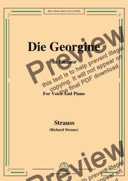 page one of Richard Strauss-Die Georgine in f minor,For Voice&Pno