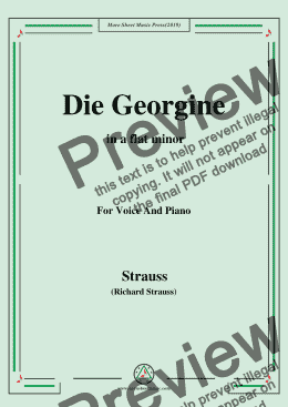 page one of Richard Strauss-Die Georgine in a flat minor,For Voice&Pno