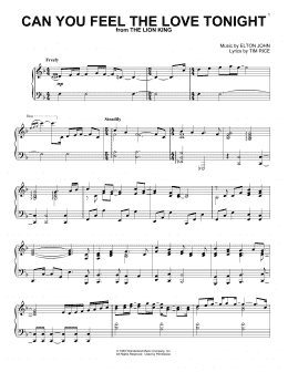 page one of Can You Feel The Love Tonight (from The Lion King) (Piano Solo)