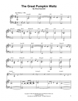 page one of The Great Pumpkin Waltz (Piano Transcription)