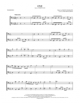 page one of One (from A Chorus Line) (Trombone Duet)