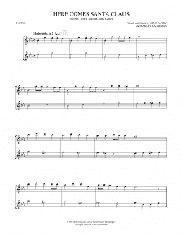 page one of Here Comes Santa Claus (Right Down Santa Claus Lane) (Flute Duet)