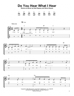 page one of Do You Hear What I Hear (Easy Ukulele Tab)