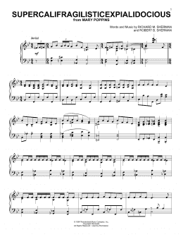 page one of Supercalifragilisticexpialidocious (from Mary Poppins) (Piano Solo)