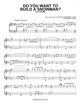 do you want to build a snowman flute sheet music