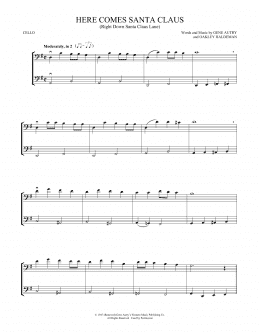 page one of Here Comes Santa Claus (Right Down Santa Claus Lane) (Cello Duet)