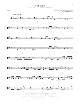 page one of Believe (from The Polar Express) (Viola Solo)