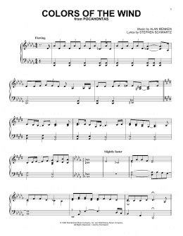 page one of Colors Of The Wind (from Pocahontas) (Piano Solo)