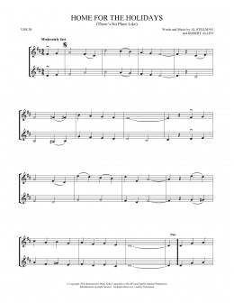 page one of (There's No Place Like) Home For The Holidays (Violin Duet)