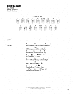 page one of I See The Light (from Tangled) (Guitar Chords/Lyrics)