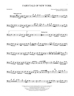 page one of Fairytale Of New York (Trombone Solo)