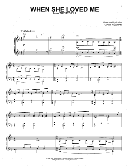 page one of When She Loved Me (from Toy Story 2) (Piano Solo)