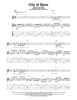 page one of City Of Stars (from La La Land) (Solo Guitar)