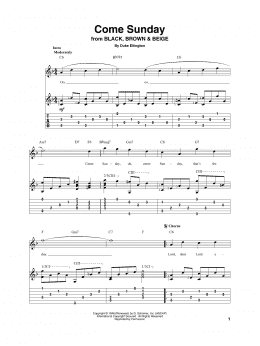 page one of Come Sunday (Solo Guitar)