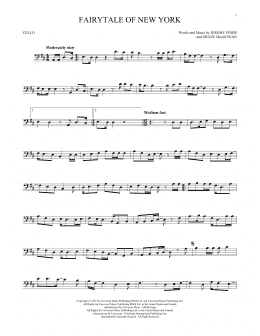 page one of Fairytale Of New York (Cello Solo)