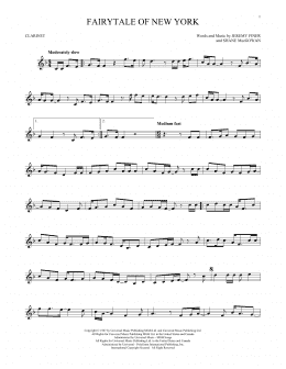 page one of Fairytale Of New York (Clarinet Solo)