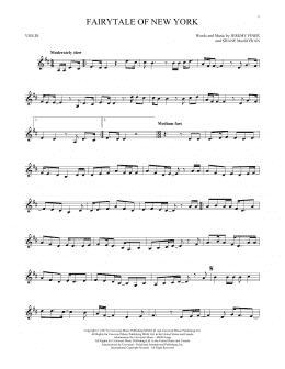 page one of Fairytale Of New York (Violin Solo)