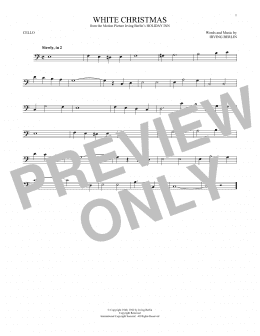 white christmas cello sheet music