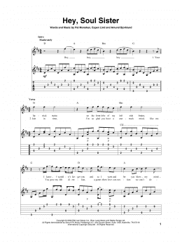 page one of Hey, Soul Sister (Solo Guitar)