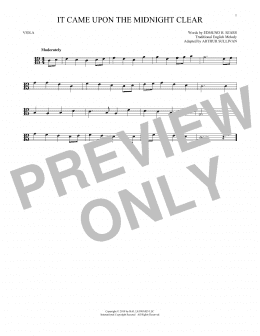 page one of It Came Upon The Midnight Clear (Viola Solo)