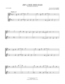 page one of Zip-A-Dee-Doo-Dah (from Song Of The South) (arr. Mark Phillips) (Alto Sax Duet)