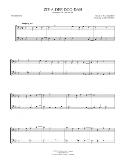 page one of Zip-A-Dee-Doo-Dah (from Song Of The South) (arr. Mark Phillips) (Trombone Duet)