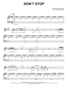 page one of Don't Stop (Piano, Vocal & Guitar Chords (Right-Hand Melody))