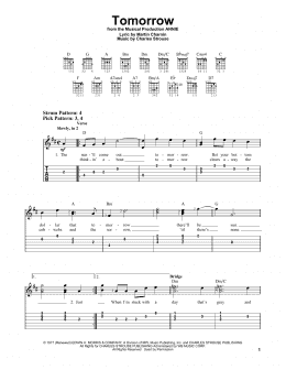 page one of Tomorrow (from Annie) (Easy Guitar Tab)