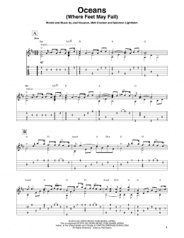 page one of Oceans (Where Feet May Fail) (Solo Guitar)