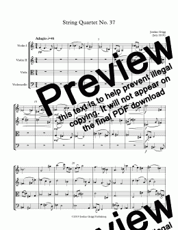 page one of String Quartet No 37 - Score and parts