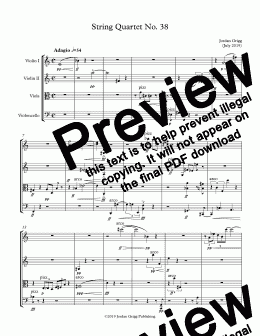 page one of String Quartet No 38 - Score and parts