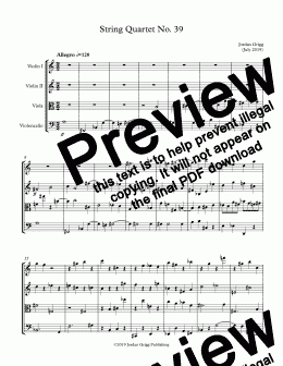 page one of String Quartet No 39 - Score and parts